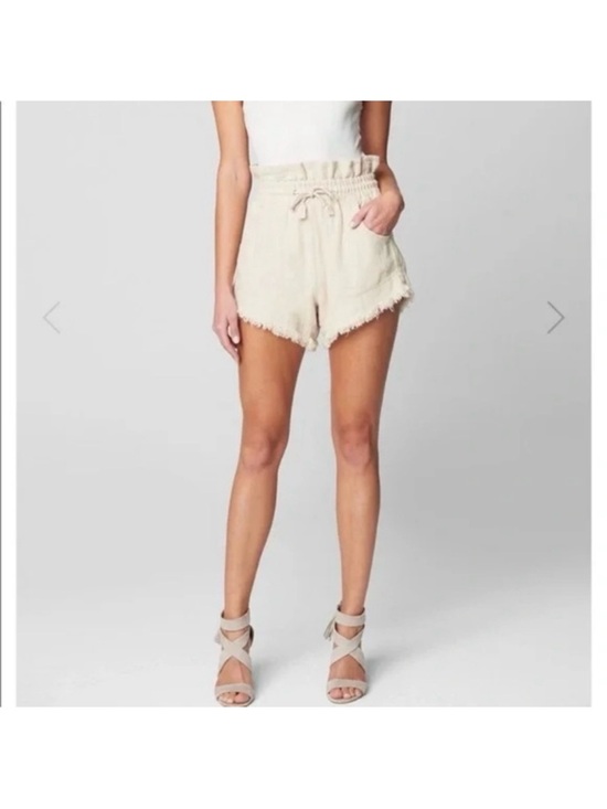 Blank NYC Pants - Blank NYC Linen BlendHigh Rise Paper Bag Waist Frayed Hem Shorts, Sz M NWT